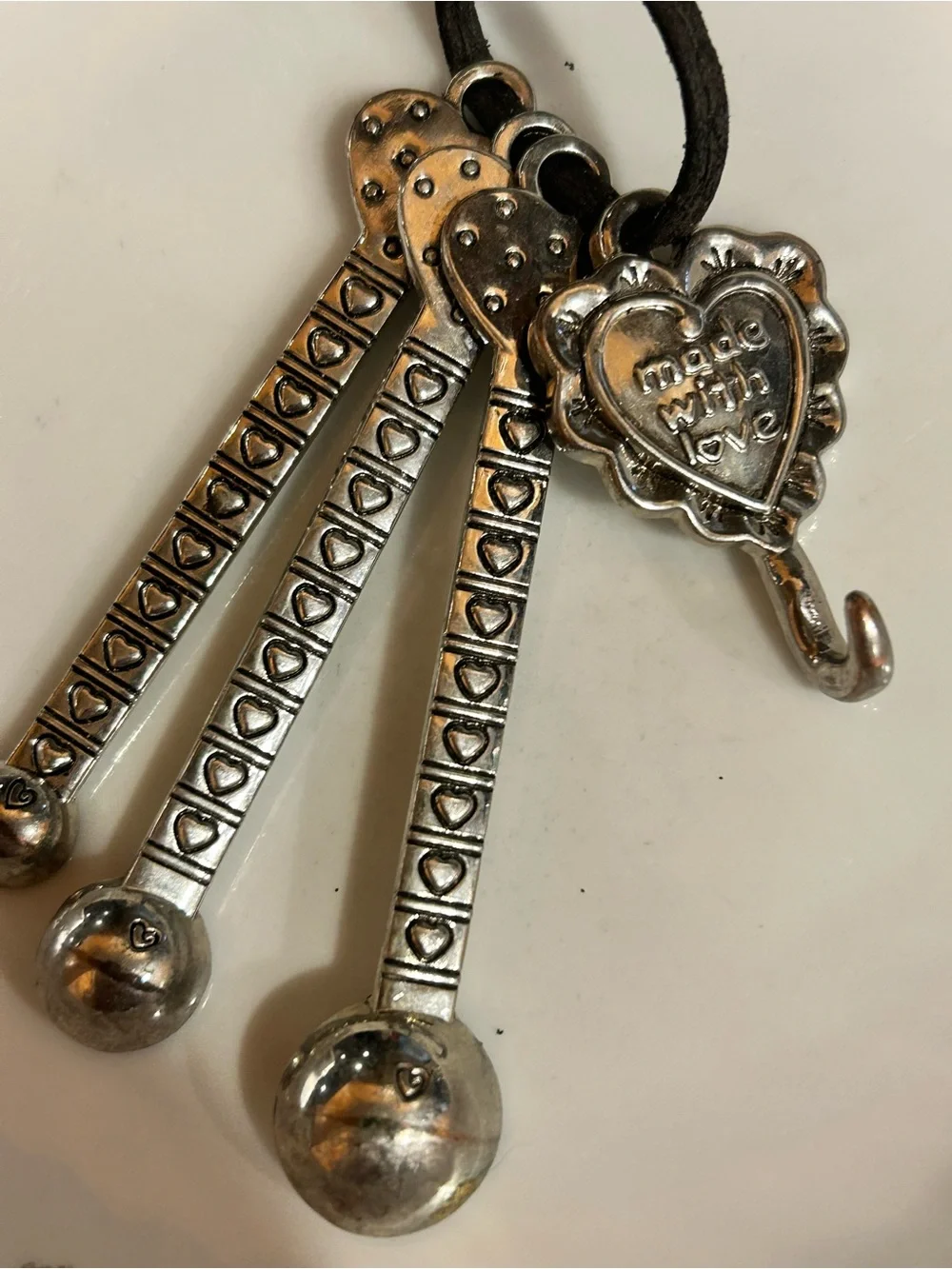 GANZ Silver-Tone 'Made With Love' Teaspoon Measuring Set pinch smidge dash love